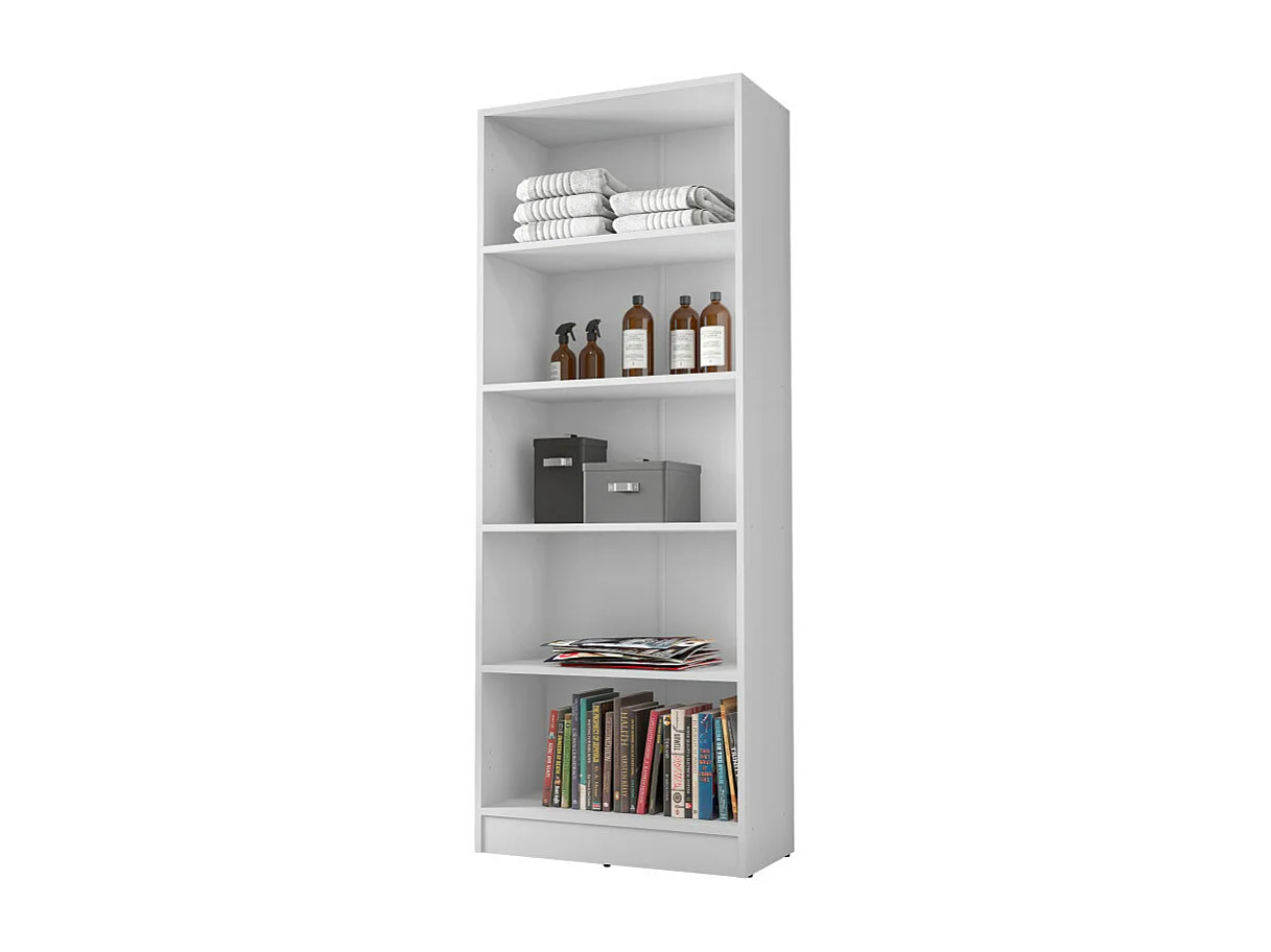 Armoire 2 Portes Blanche Multifonctions 5 Niches L 61 H 160.6 P 31.5 cm