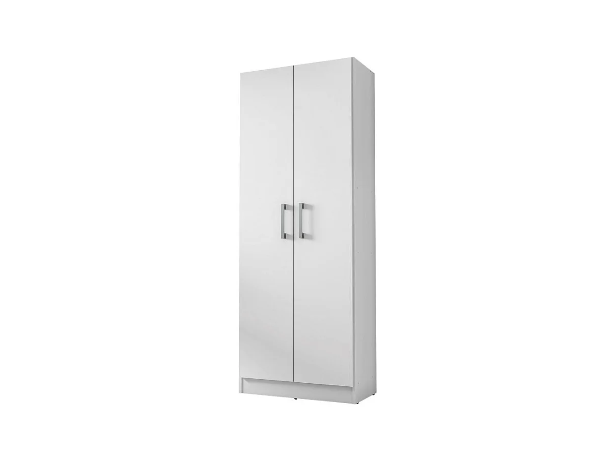 Armoire 2 Portes Blanche Multifonctions 5 Niches L 61 H 160.6 P 31.5 cm