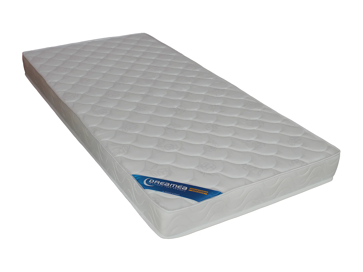 Opbergbed 90 x 190 cm met hoofdbord verticale naden - Stof - Kakigroen + Matras - SARAH