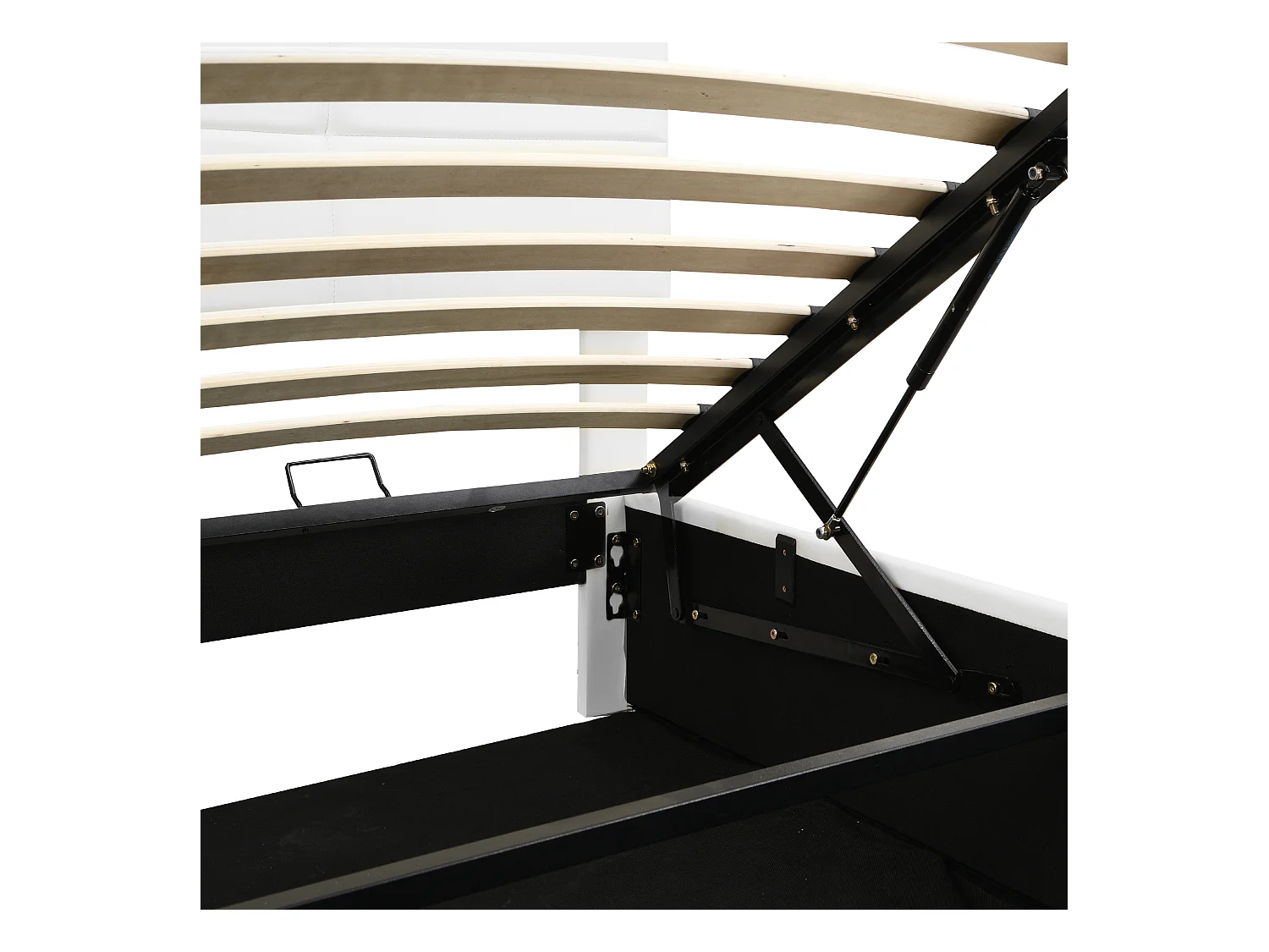 Gestoffeerd opbergbed 180x200 cm met LED verlichting - in kunstleer - Wit