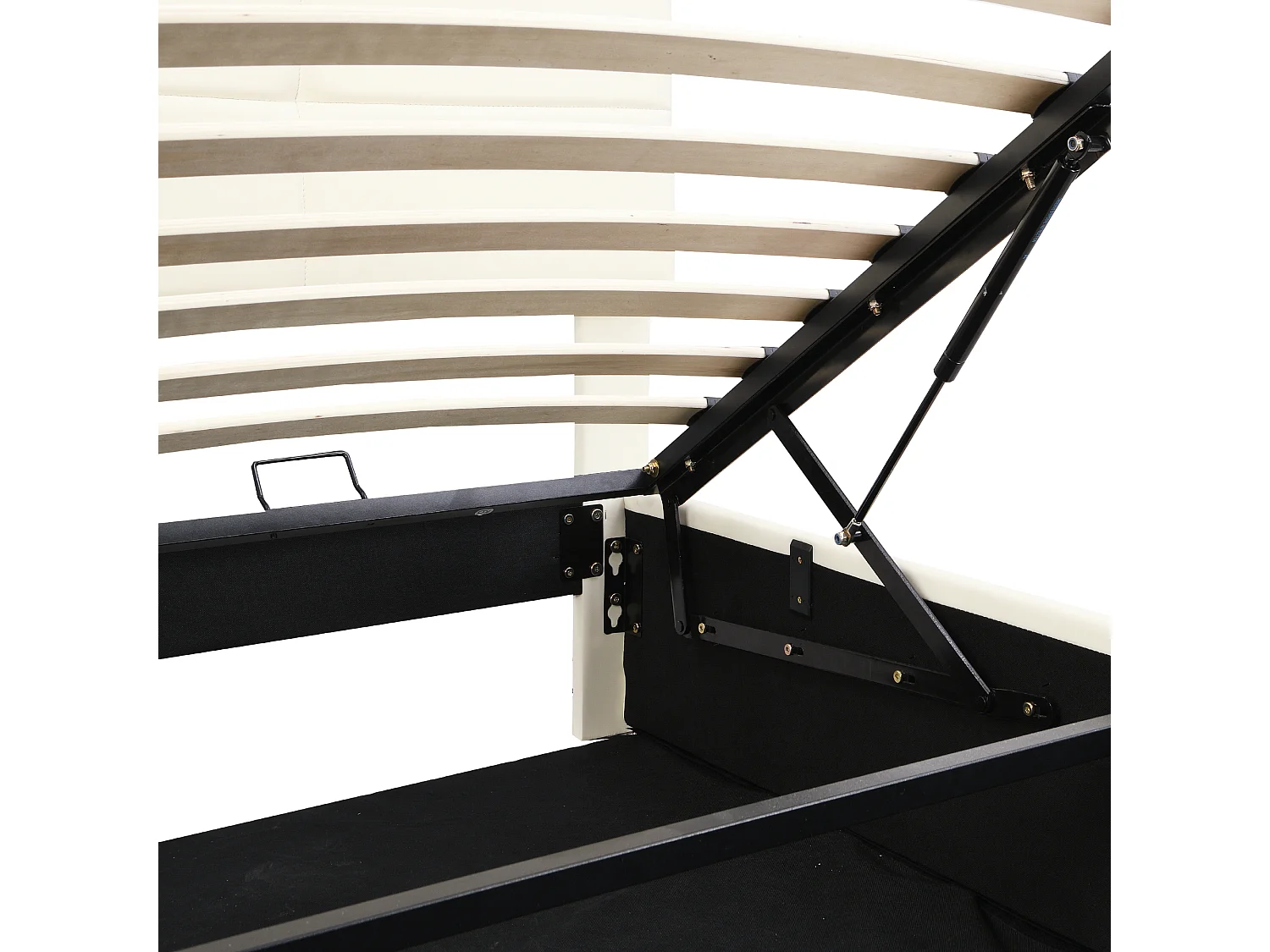 Lit coffre rembourré 180x200 cm avec éclairage LED - en similicuir - Beige