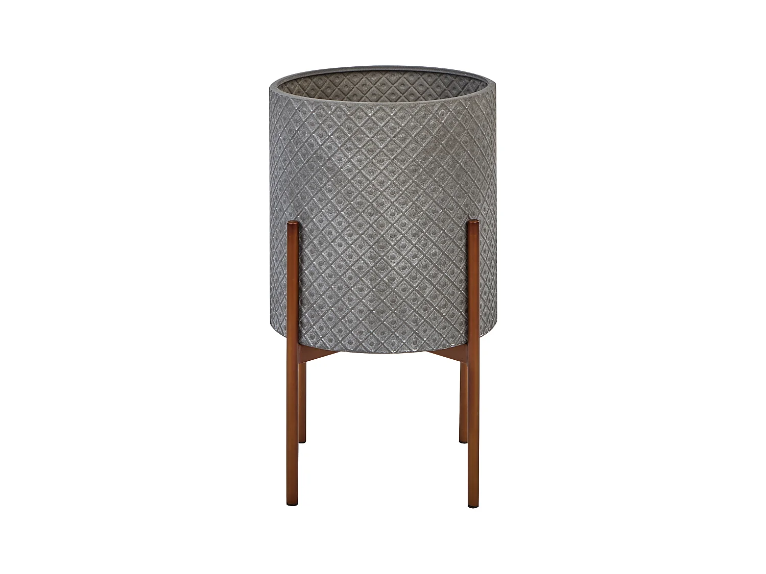 Cache-pot sur pied ALATUM Métal 31 cm Gris