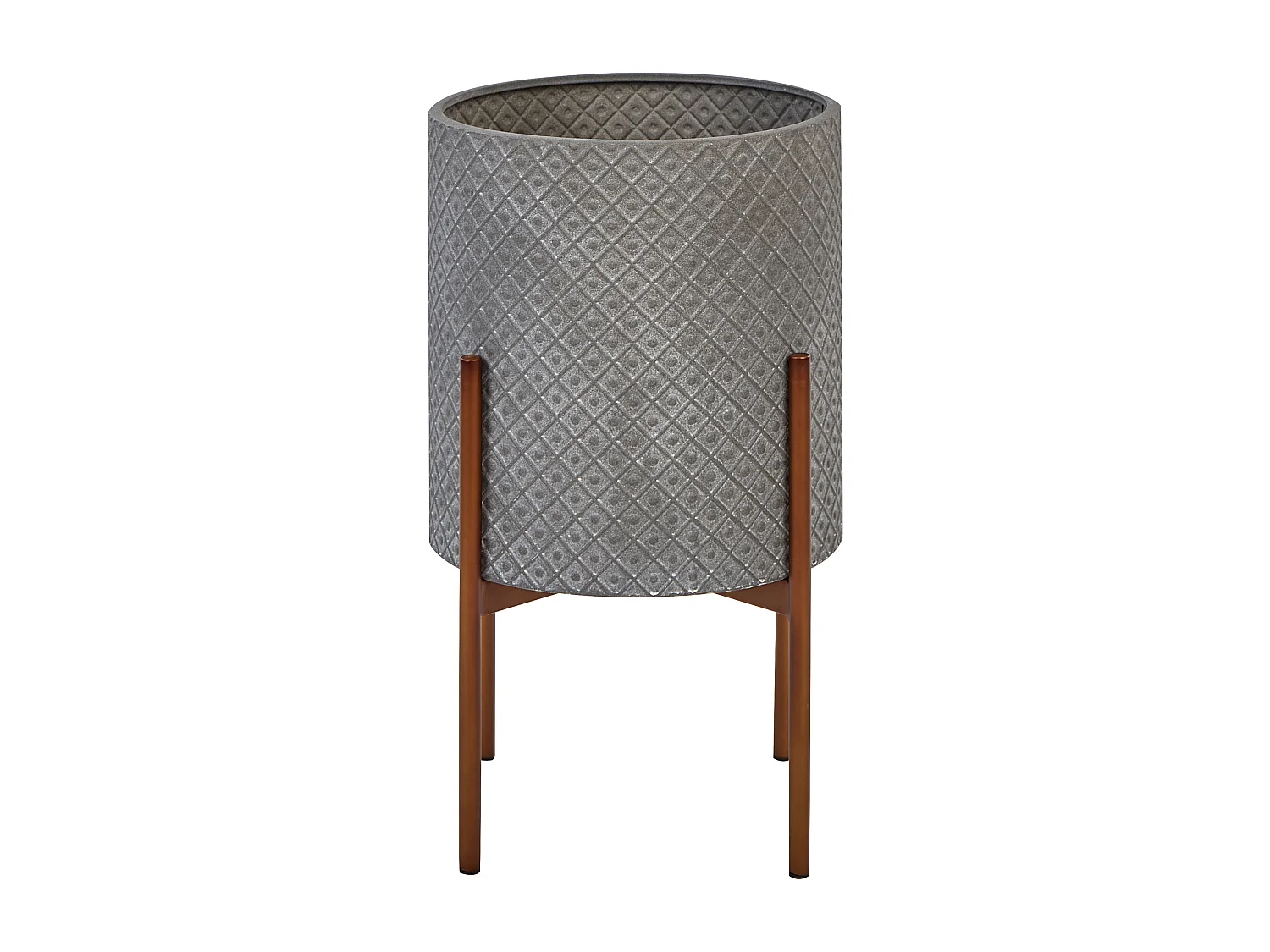 Vaso alto para plantas ALATUM Metal 31 cm Cinzento