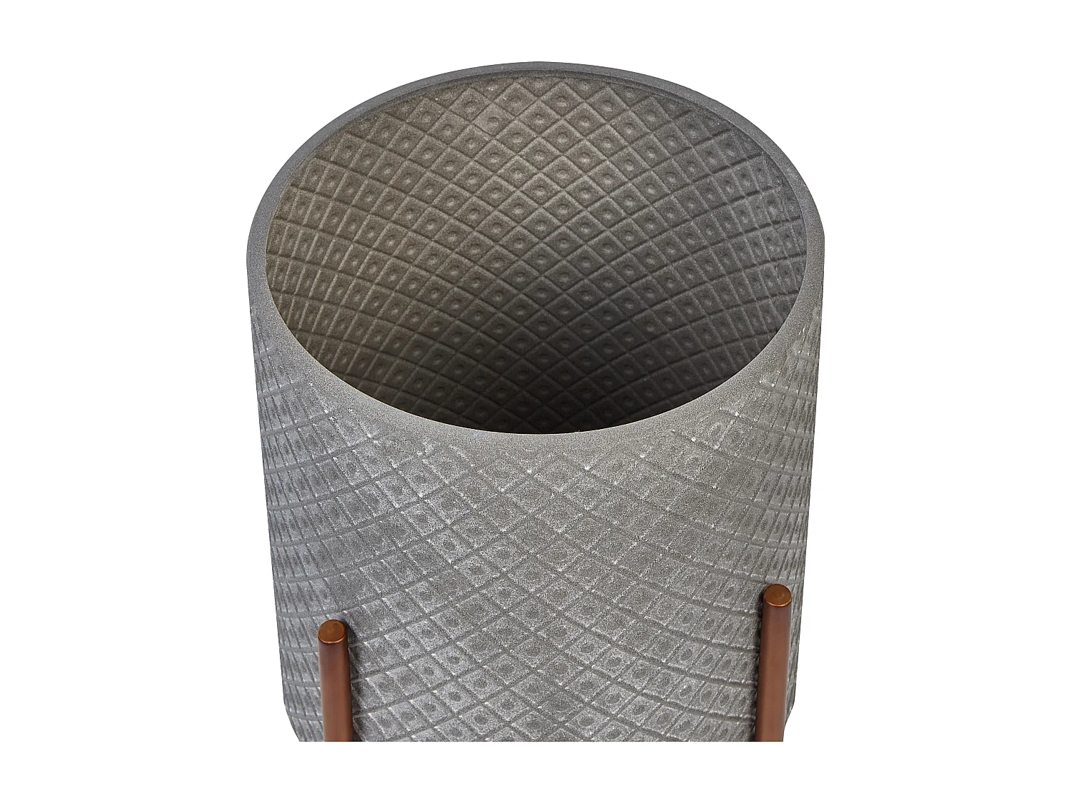 Vaso alto para plantas ALATUM Metal 31 cm Cinzento