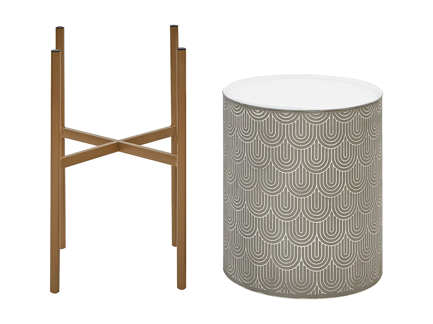 Vaso per piante rialzato AUBRIETA Metallo 31 cm Grigio