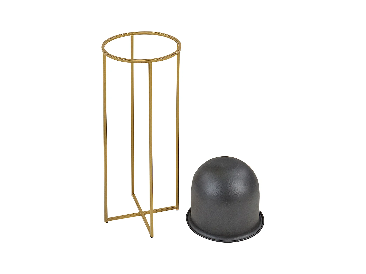 Blumentopf mit Beinen 2er Set THUJA Metall 21 cm Schwarz