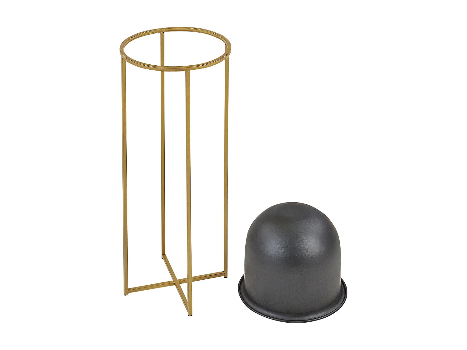 Blumentopf mit Beinen 2er Set THUJA Metall 21 cm Schwarz