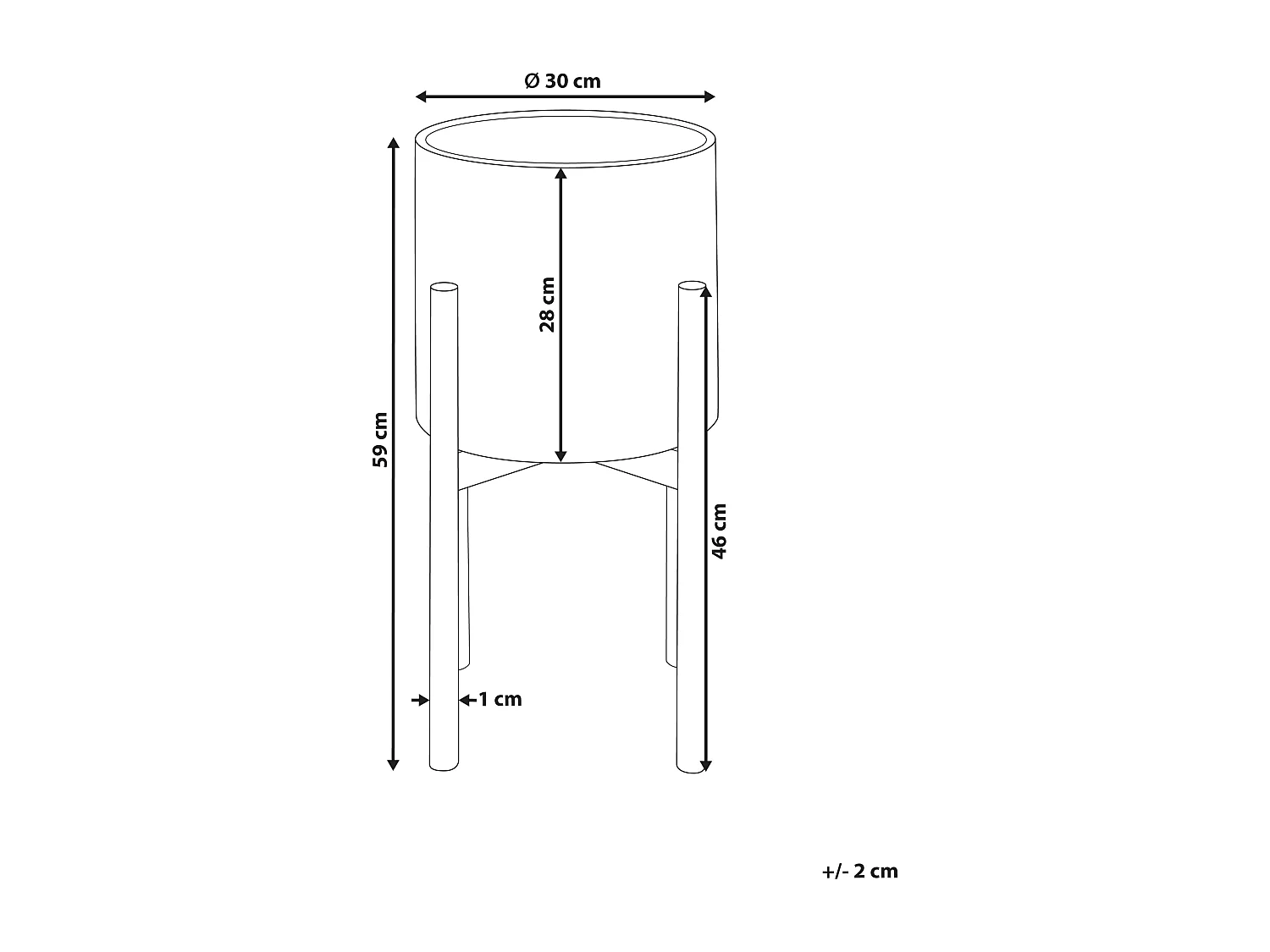 Doniczka na nóżkach PINSAPO Metal 30 cm Szary