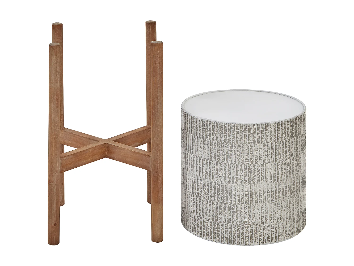 Cache-pot sur pied PINSAPO Métal 30 cm Gris