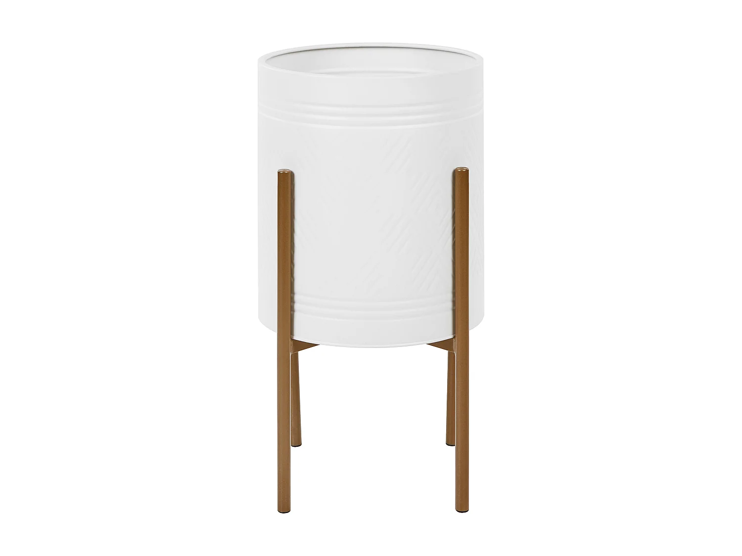 Vaso alto para plantas ASTILLBE Metal 31 cm Branco