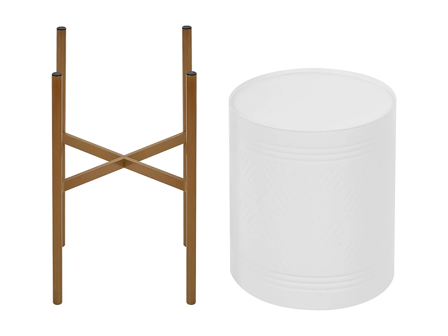 Vaso alto para plantas ASTILLBE Metal 31 cm Branco