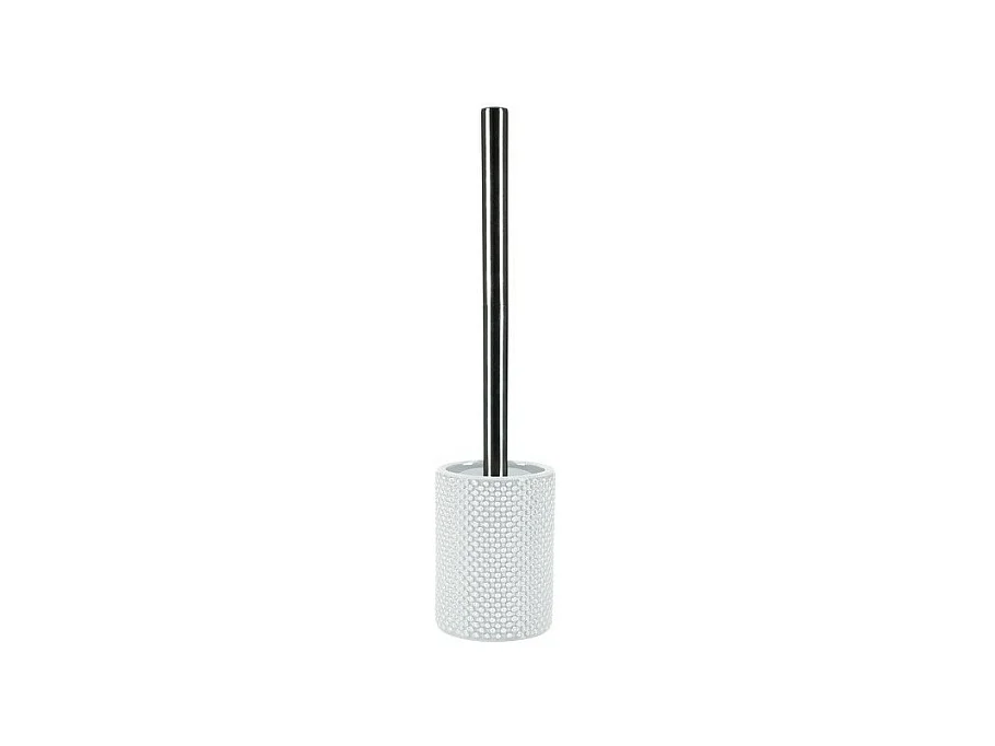 Brosse Wc avec support Faience MERO Blanc Effet 3D Spirella