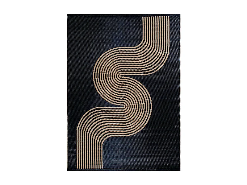 Tapis extérieur en polypropylène Spargi 1743 noir 180 x 280 cm