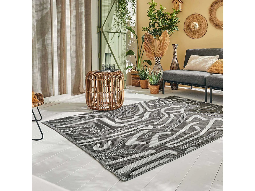Tapis extérieur en polypropylène Spargi 1741 noir 120 x 160 cm