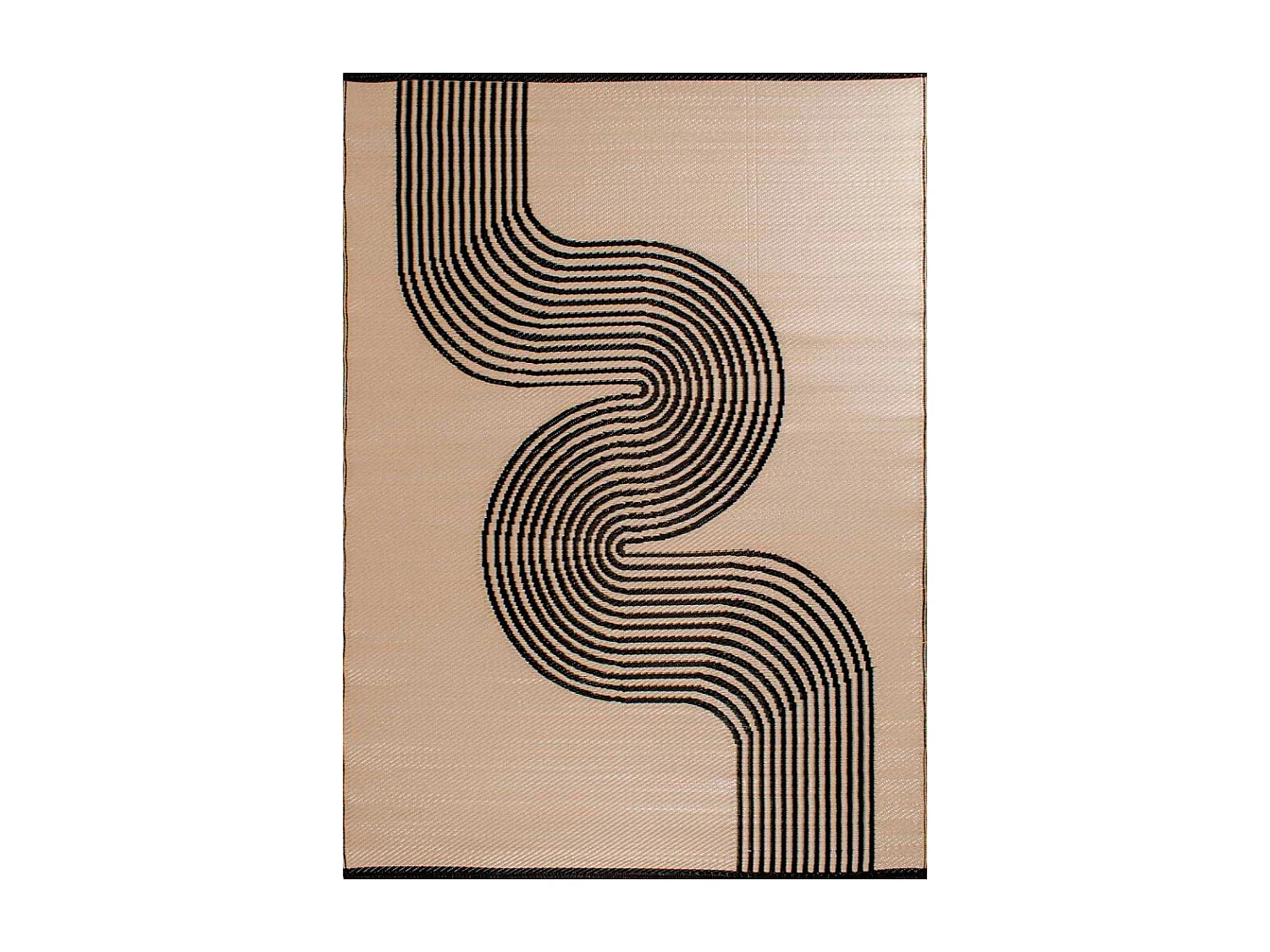 Tapis extérieur en polypropylène Spargi 1743 noir 150 x 220 cm