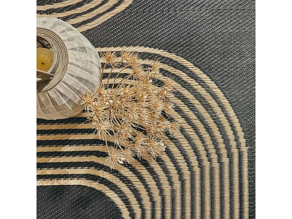 Tapis extérieur en polypropylène Spargi 1743 noir 150 x 220 cm