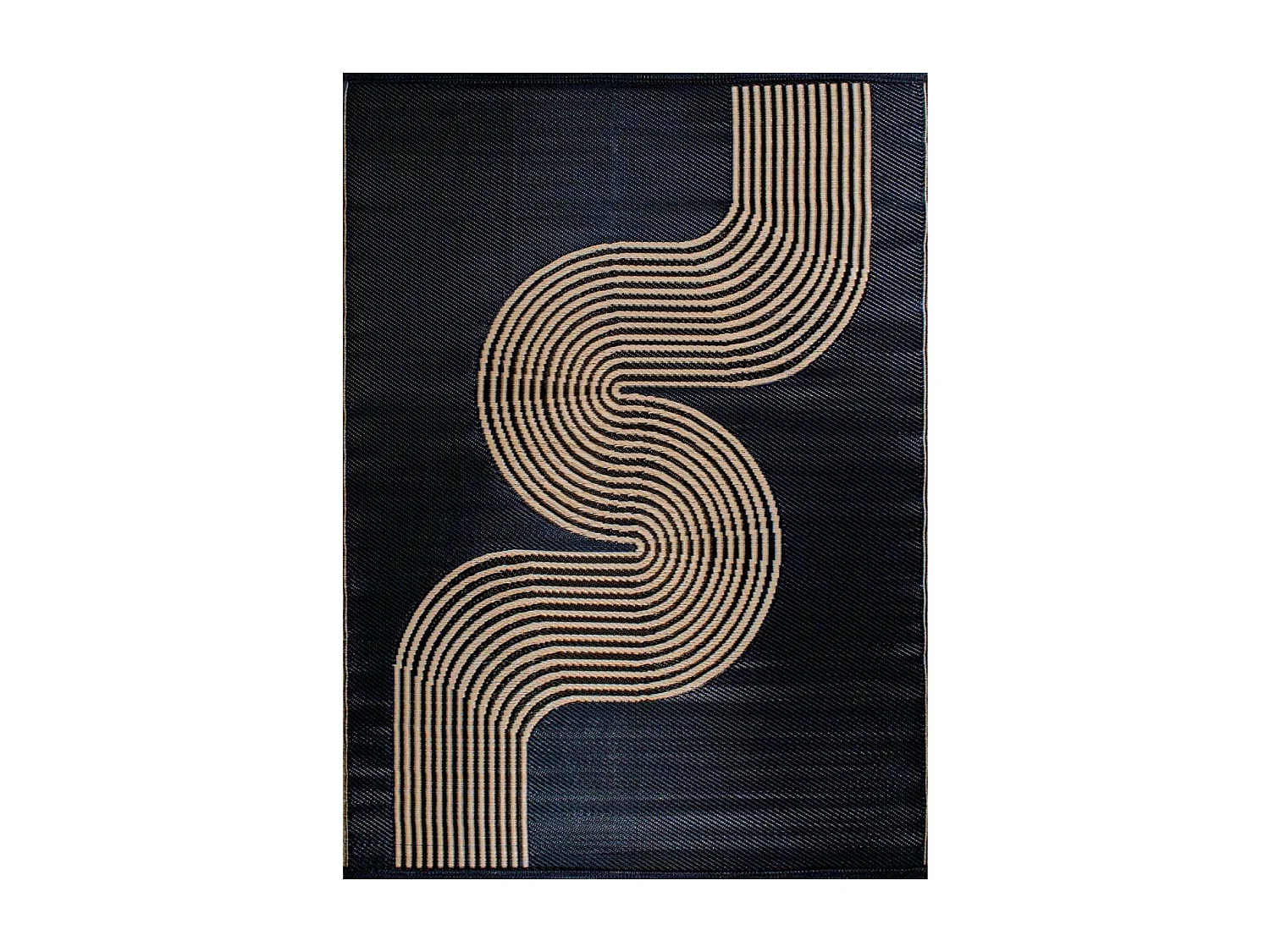 Tapis extérieur en polypropylène Spargi 1743 noir 150 x 220 cm