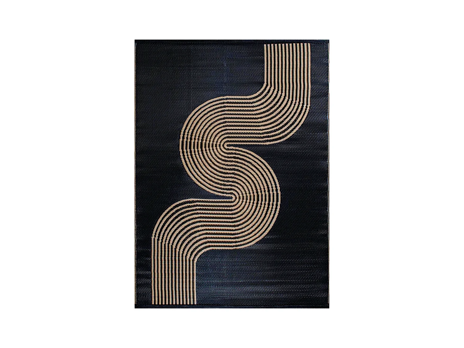 Tapis extérieur en polypropylène Spargi 1743 noir 120 x 160 cm