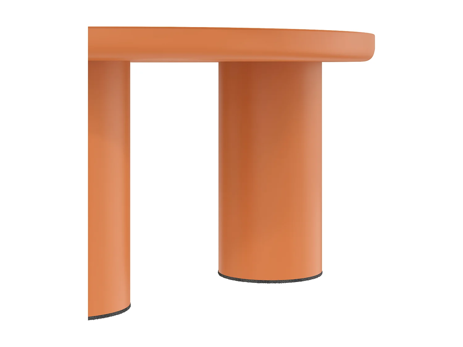 Tables basse ronde - D 72.2 x H 35.5 cm - plateau en MDF peint et pieds en PVC - Orange