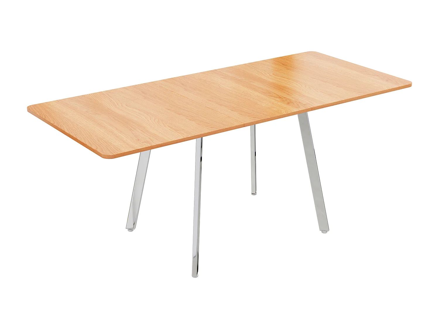 Table à manger extensible 4 à 6 couverts - L 140/180 x l 80 x H 75 cm - Bois MDF et métal - Naturel