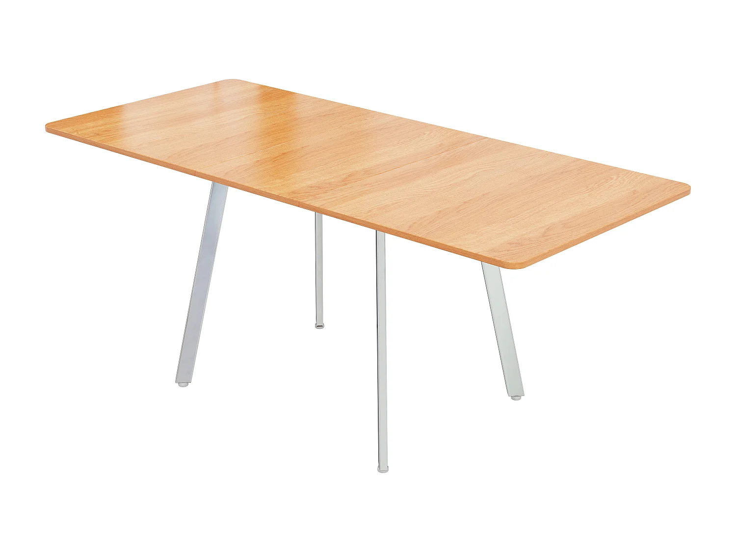 Table à manger extensible 4 à 6 couverts - L 140/180 x l 80 x H 75 cm - Bois MDF et métal - Naturel