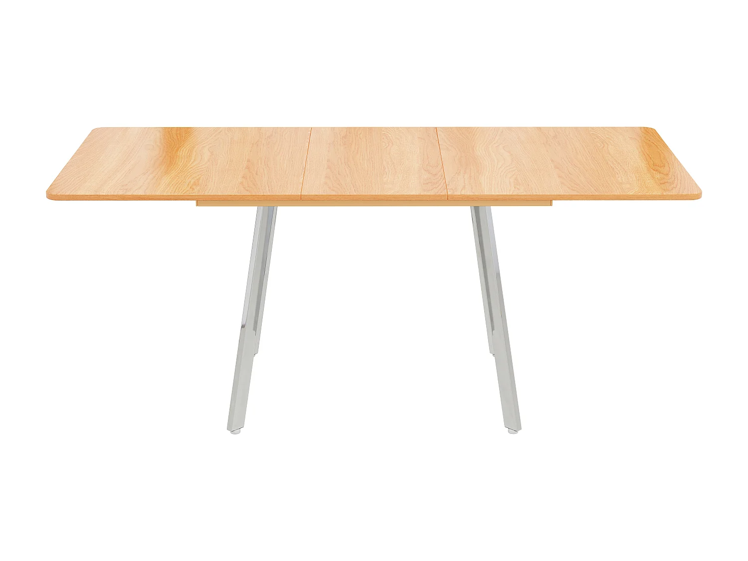 Table à manger extensible 4 à 6 couverts - L 140/180 x l 80 x H 75 cm - Bois MDF et métal - Naturel