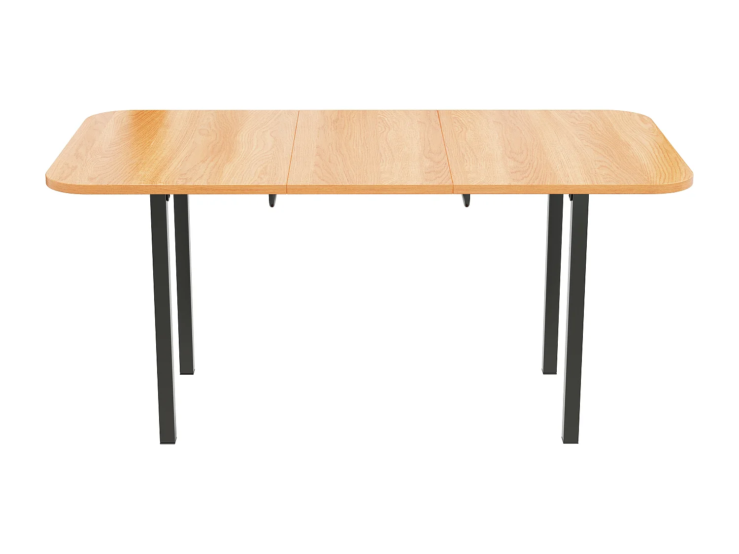 Table à manger extensible 4 à 6 couverts - L 120/160 x l 80 x H 75 cm - Bois MDF et métal - Naturel