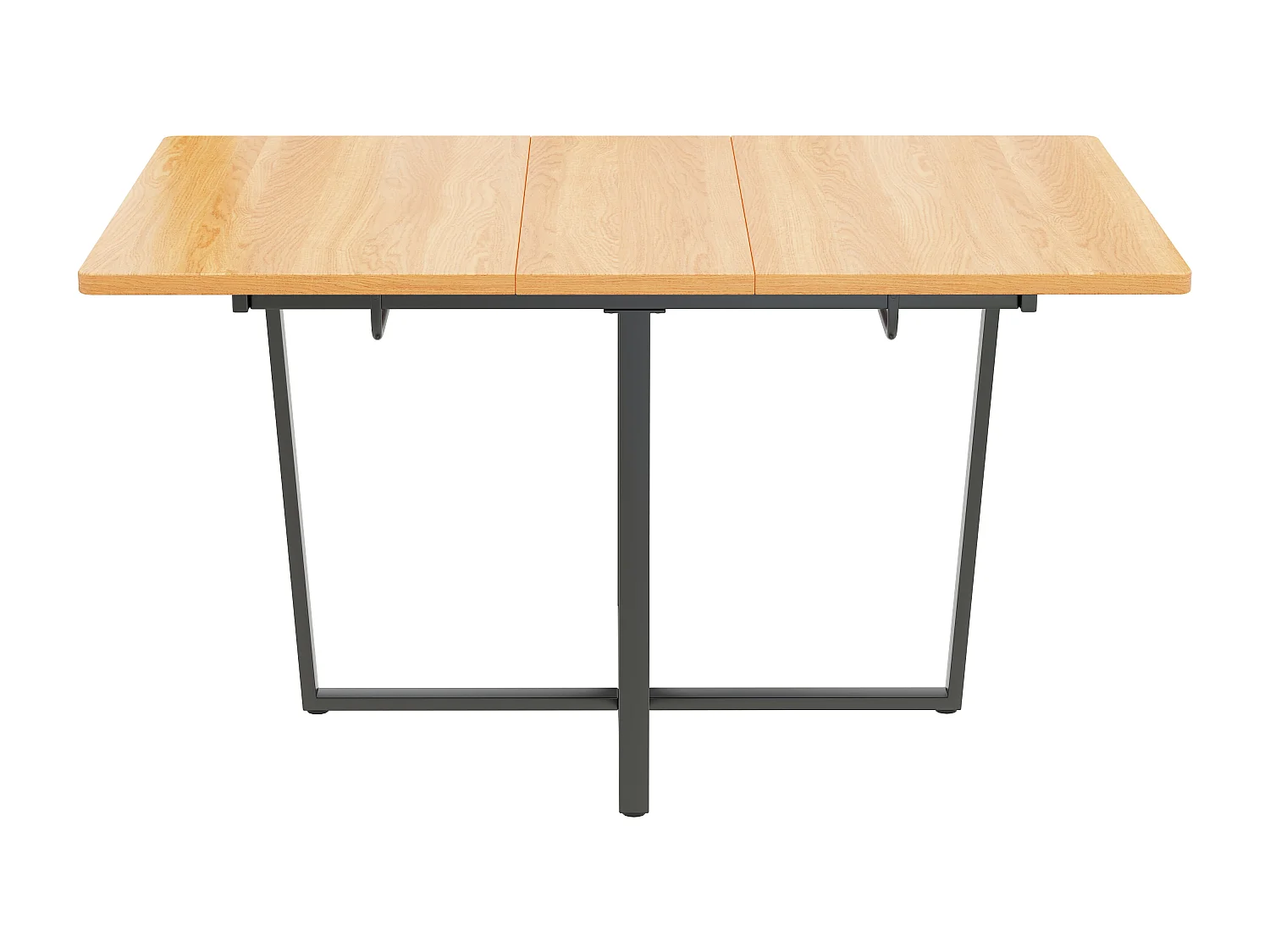 Table à manger extensible 4 à 6 couverts - L 110/140 x l 80 x H 75 cm - Bois et métal - Chêne clair