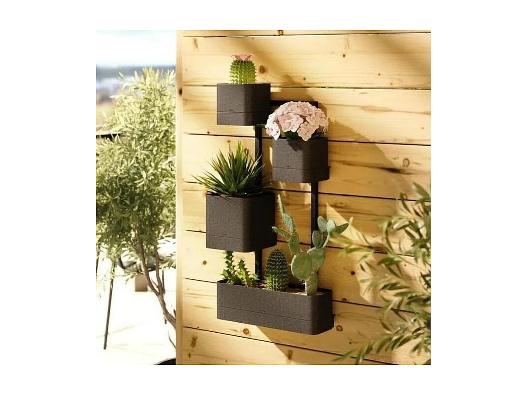 Pots à fleurs muraux Cubiko Noir  Umbra