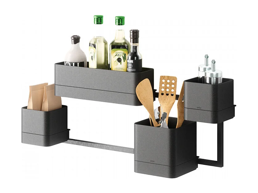 Pots à fleurs muraux Cubiko Noir  Umbra