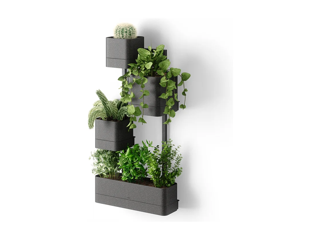 Pots à fleurs muraux Cubiko Noir  Umbra