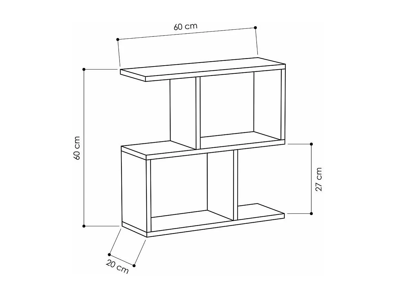 Bout de canapé 5 tablettes L60 cm - Homemania