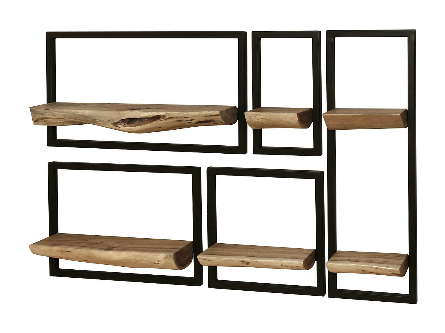 Petite étagère murale bois métal (lot de 5) MELBOURNE