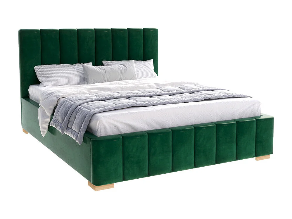 Lit Coffre Anton 160 x 200 cm avec sommier à lattes relevable Vert sapin