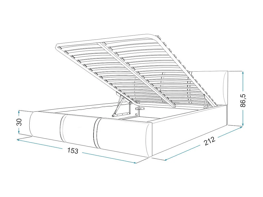 Lit Coffre Fusion 140x200 - Sommier inclus Crème