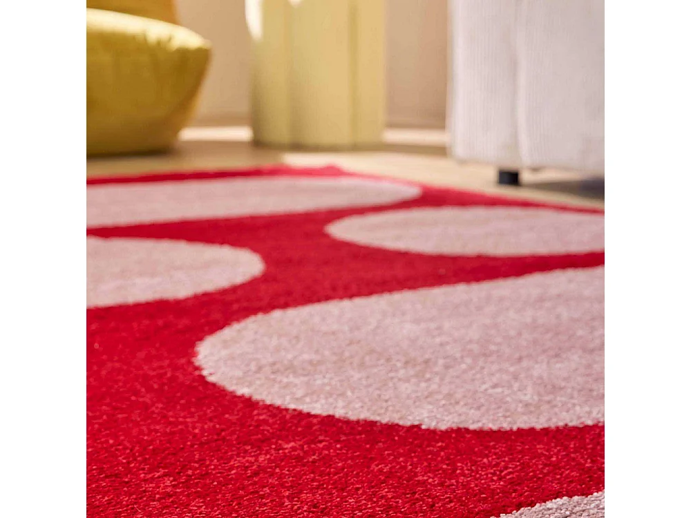 Tapis intérieur à poils longs Swing 381 rouge 80 x 140 cm