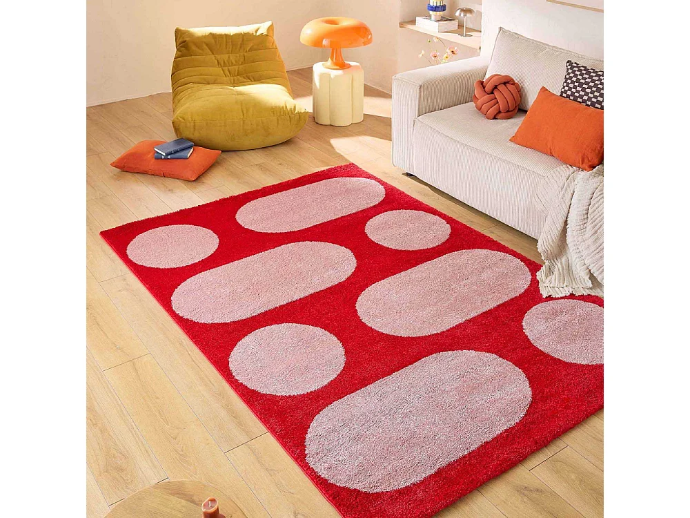 Tapis intérieur à poils longs Swing 381 rouge 160 x 230 cm