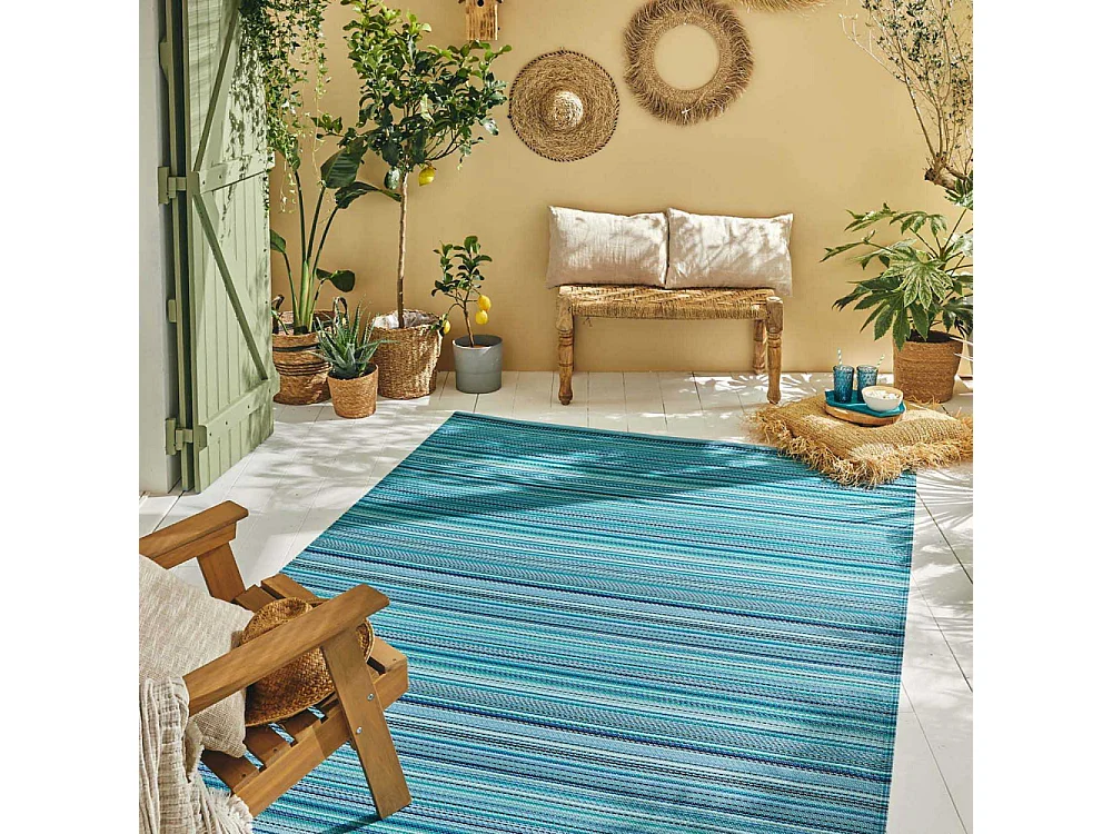 Tapis extérieur en polypropylène Spargi 1746 bleu 120 x 160 cm