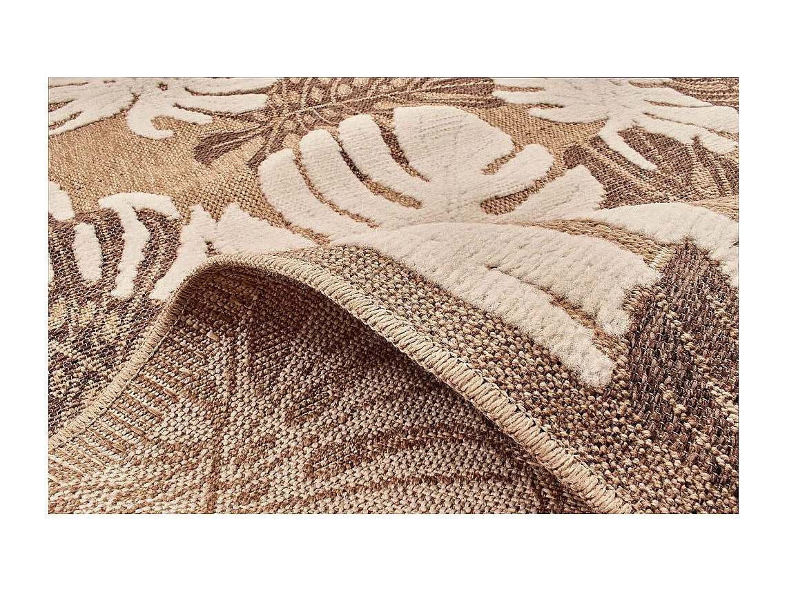 Tapis intérieur extérieur aspect jute marron Tijuana 9062 90 x 67 cm