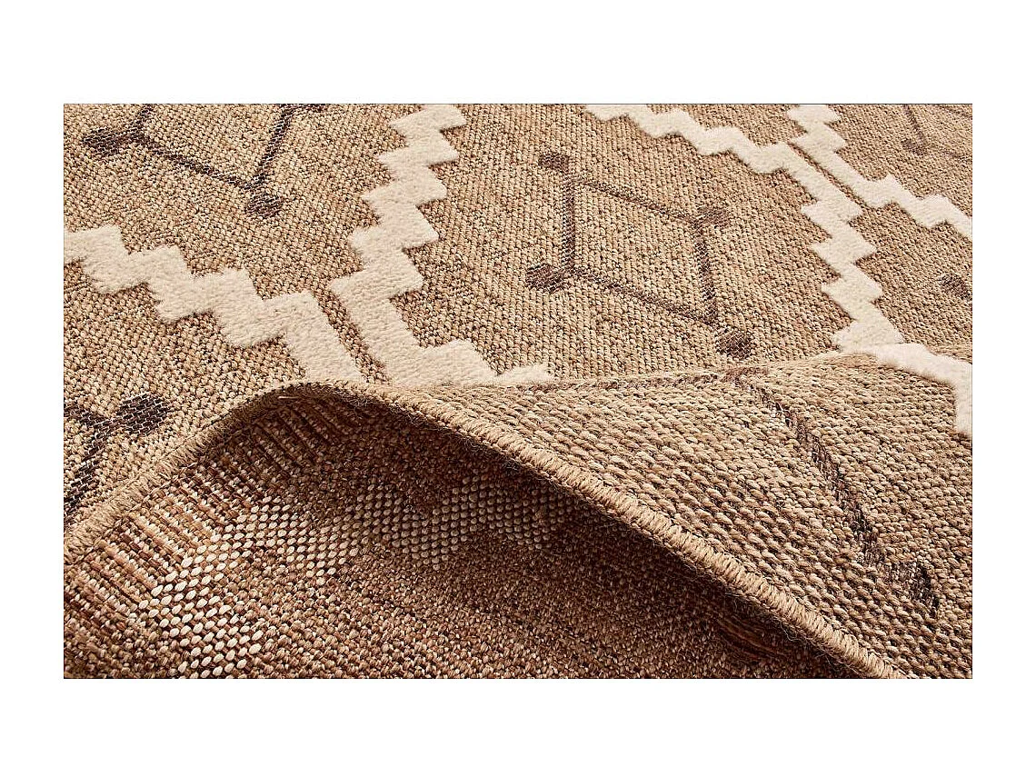 Tapis intérieur extérieur aspect jute marron Tijuana 9041 90 x 67 cm