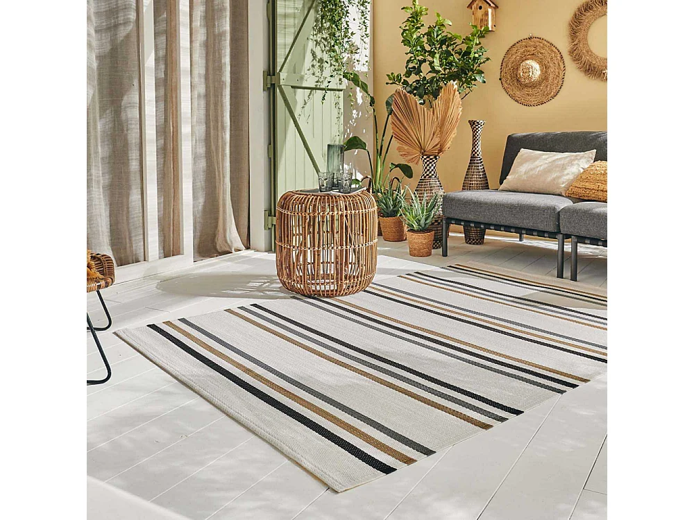 Tapis extérieur en polypropylène Spargi 1742 noir 120 x 160 cm