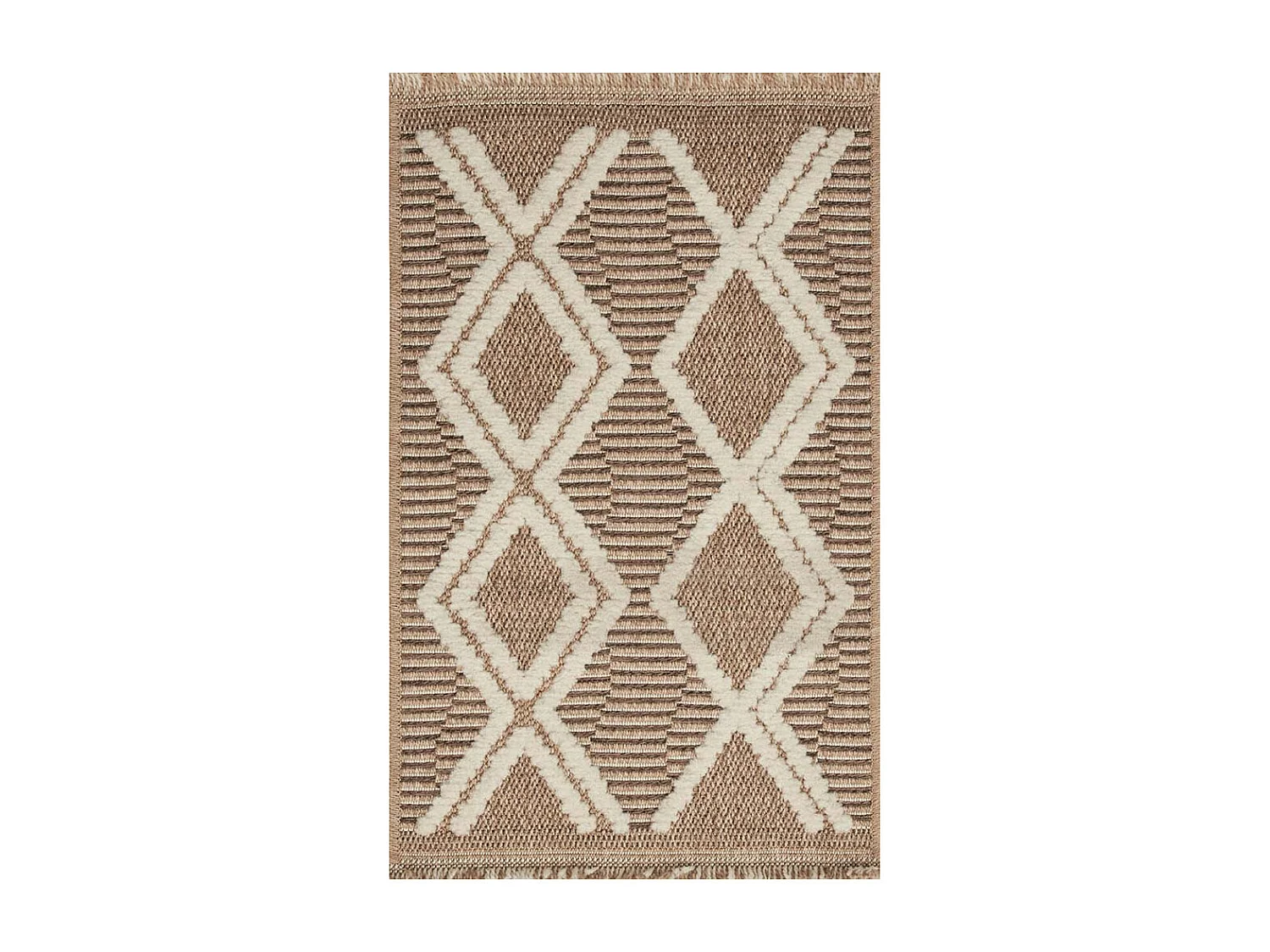 Tapis intérieur extérieur aspect jute marron Tijuana 9048 90 x 67 cm