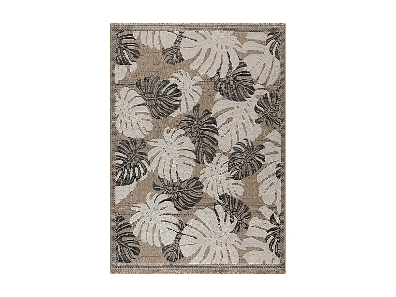 Tapis intérieur extérieur aspect jute noir Tijuana 9062 noir 90 x 67 cm