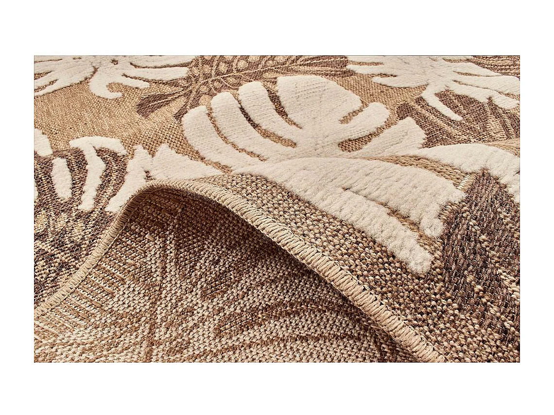 Tapis intérieur extérieur aspect jute marron Tijuana 9062 180 x 67 cm