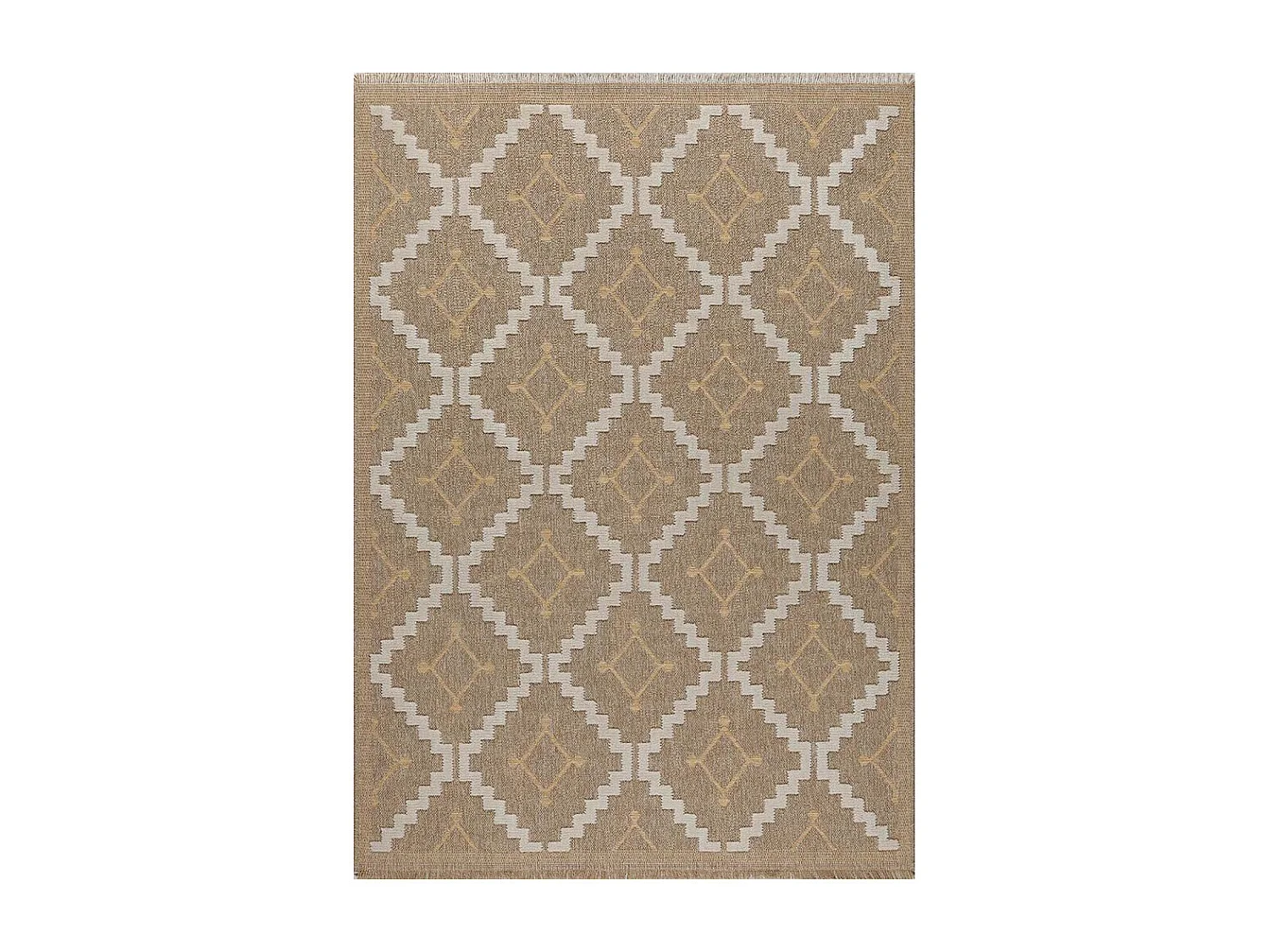 Tapis intérieur extérieur aspect jute jaune Tijuana 9041 90 x 67 cm