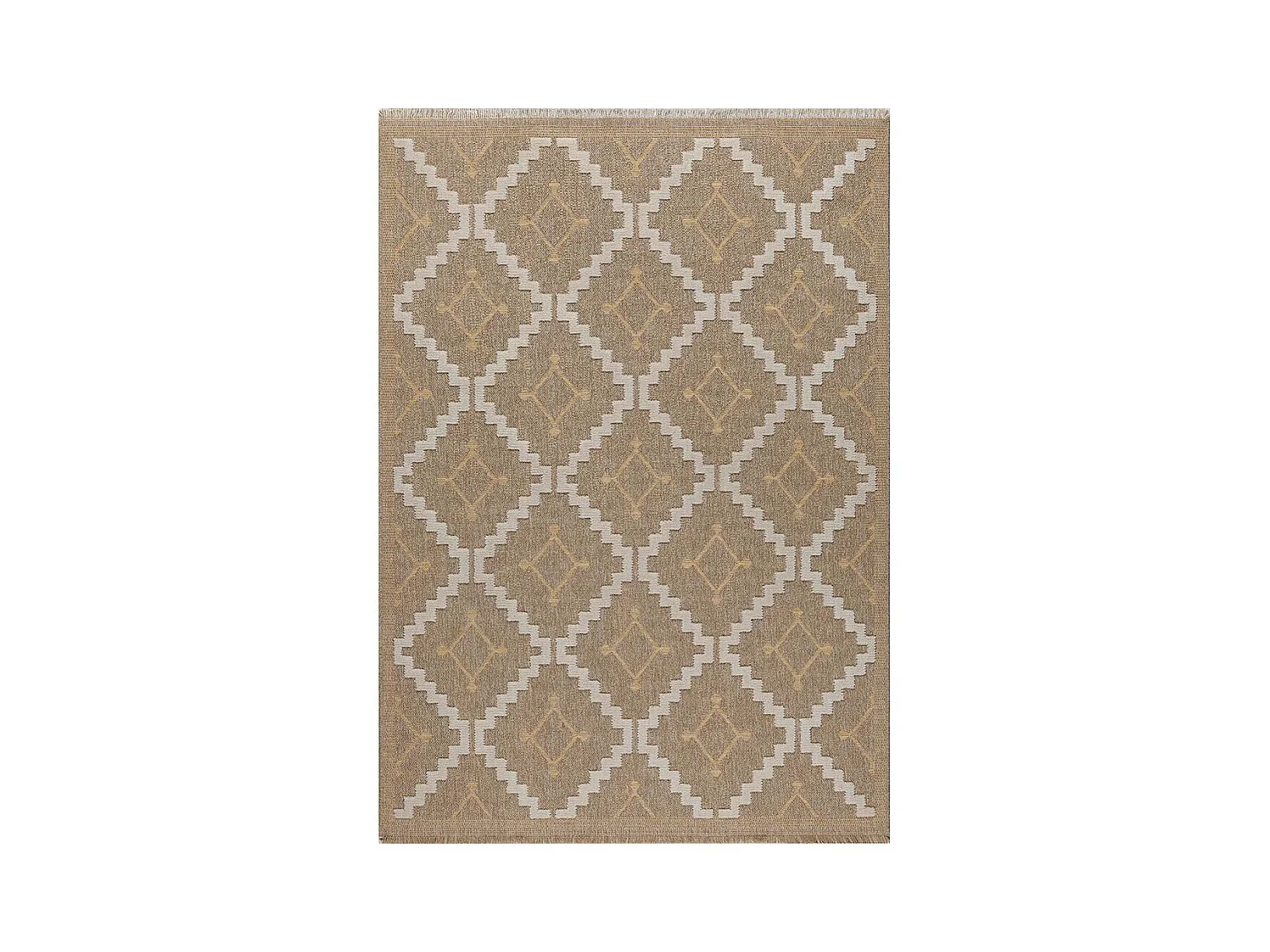 Tapis intérieur extérieur aspect jute jaune Tijuana 9041 90 x 67 cm