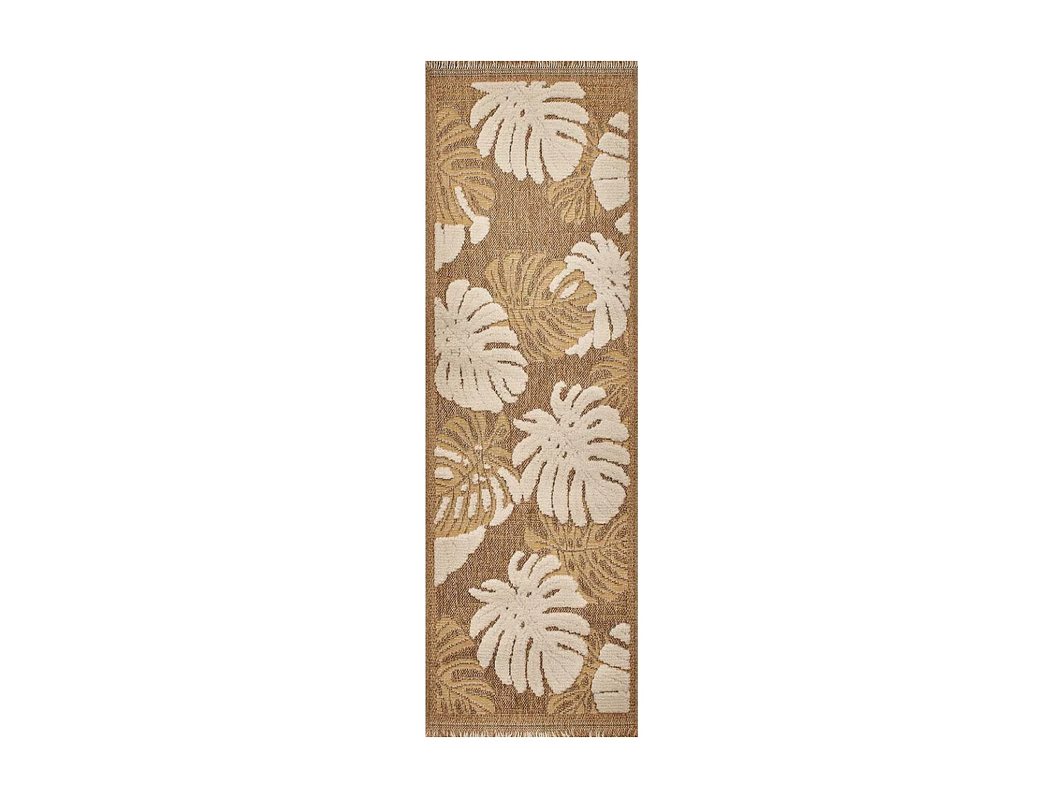 Tapis intérieur extérieur aspect jute jaune Tijuana 9062 180 x 67 cm