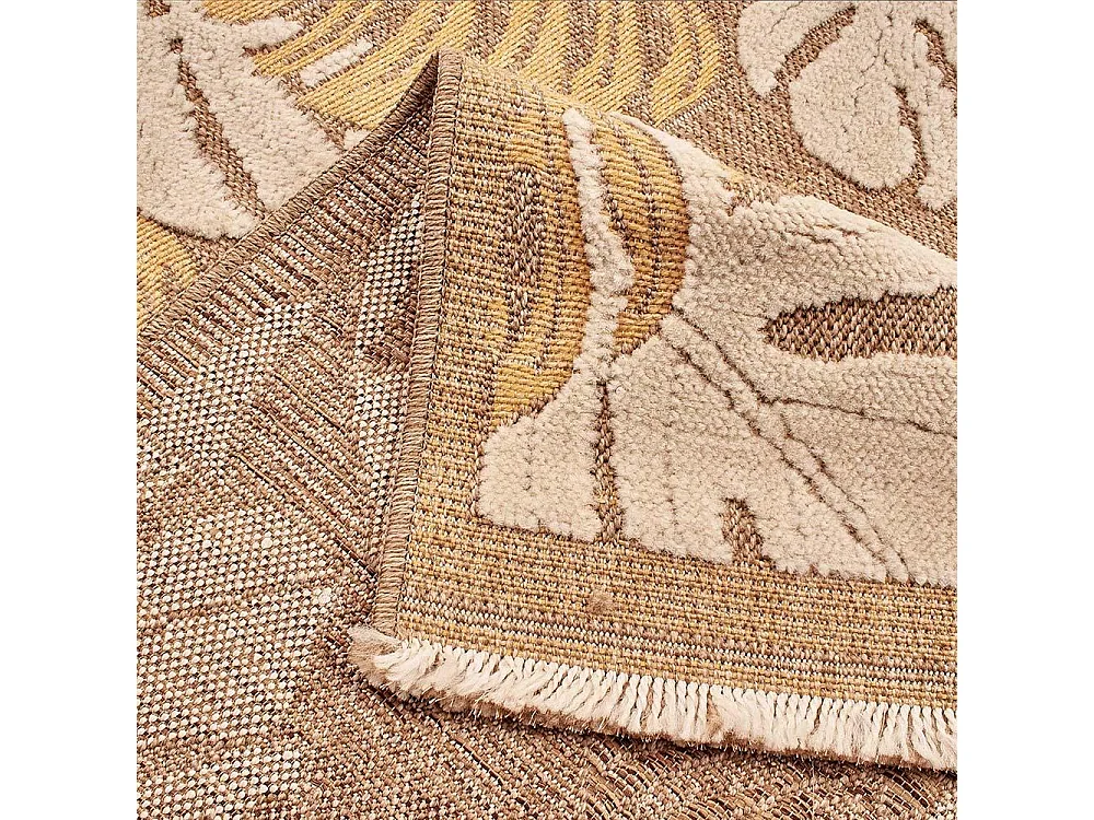 Tapis intérieur extérieur aspect jute jaune Tijuana 9062 180 x 67 cm