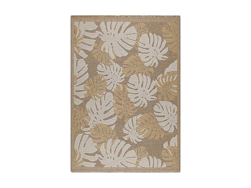 Tapis intérieur extérieur aspect jute jaune Tijuana 9062 180 x 67 cm
