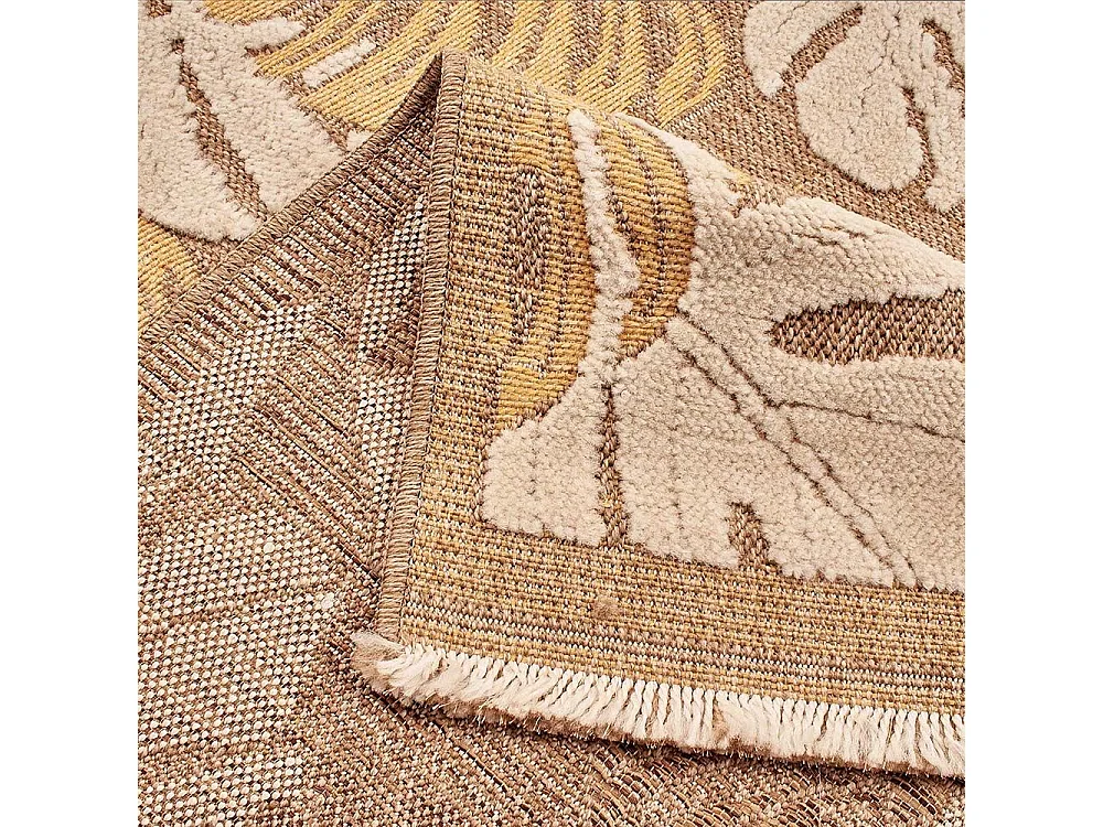 Tapis intérieur extérieur aspect jute jaune Tijuana 9062 90 x 67 cm
